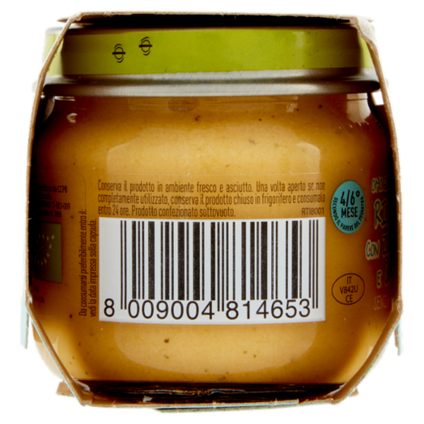 alce nero Omogeneizzato Ricotta con Zucchine e Carote 2 x 80 g