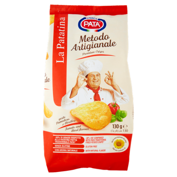 Pata la Patatina Metodo Artigianale gusto Pomodoro e Basilico 130 g