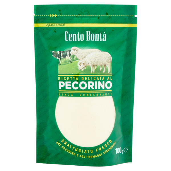 Cento Bontà Ricetta Delicata al Pecorino Grattugiato Fresco 100 g