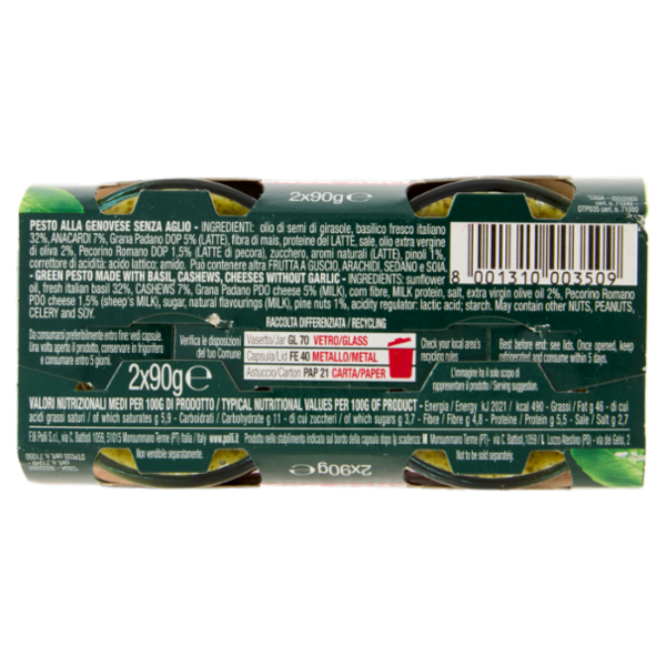 Polli Pesto alla Genovese Senza Aglio 2 x 90 g