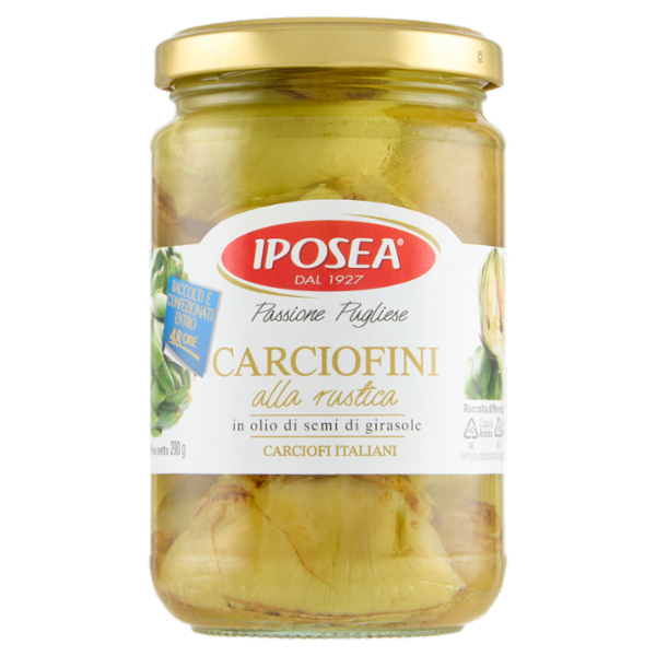 Iposea Carciofini alla rustica in olio di semi di girasole 290 g