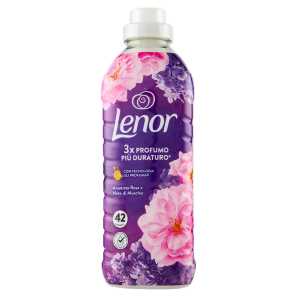 Lenor Ammorbidente Lavatrice Concentrato, Ametista Rosa e Note di Muschio, 42 Lavaggi 882 ml