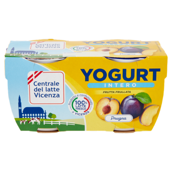 Centrale del latte Vicenza Yogurt Intero Frutta Frullata Prugna 2 x 125 g