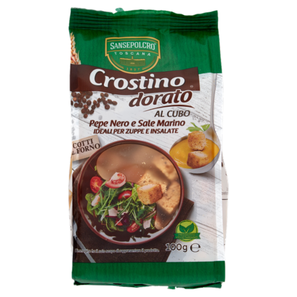 Sansepolcro Toscana Crostino dorato al Cubo Pepe Nero e Sale Marino 100 g