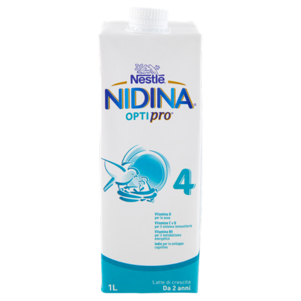 NESTLÉ NIDINA Optipro 4 Latte di crescita liquido per bambini da 2 anni Brick 1L
