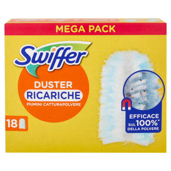 Swiffer Duster Cattura Polvere - Ricarica 18 Piumini per spolverare
