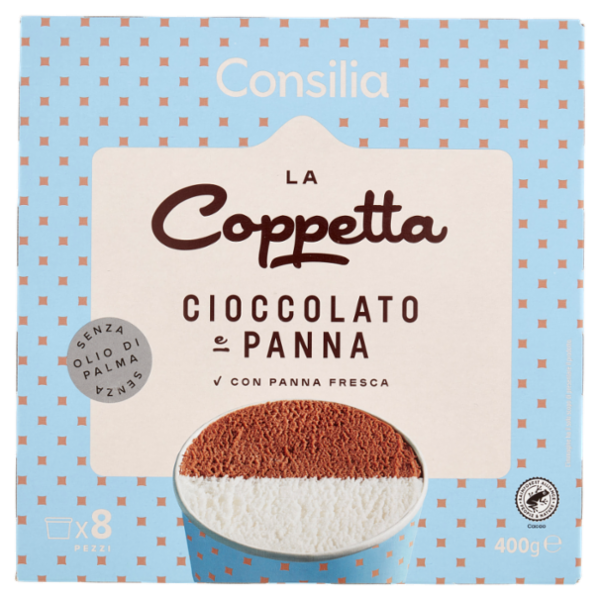 Consilia 8 Coppette di Gelato Cioccolato e Panna 400 g