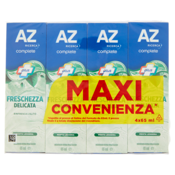 AZ Dentifricio Complete Plus Freschezza Delicata Menta Leggera 4x65 ml