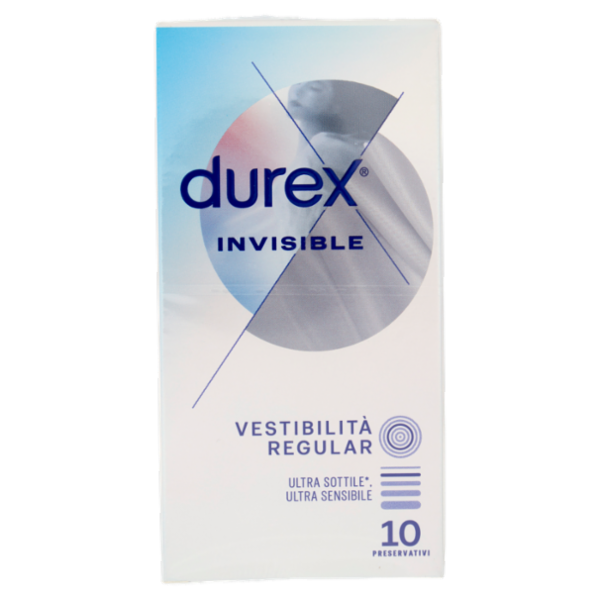 Durex Preservativi Invisible Ultra Sottili, 10 Profilattici