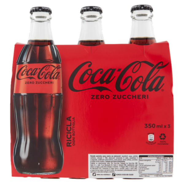COCA-COLA Zero Zuccheri Vap 3 x 350 ml