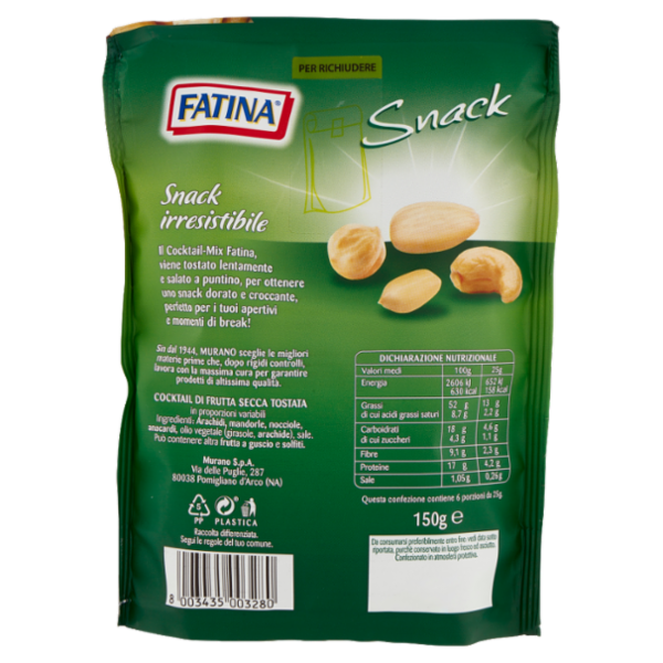 Fatina Snack Cocktail Mix Tostato e Salato 150 g