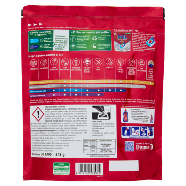 PRIL Excellence 4in1 Caps 30pz (543g)