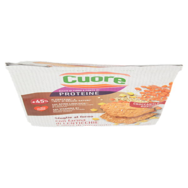 Cuore Sfoglie al forno con farina di Lenticchie e semi di amaranto 170 g