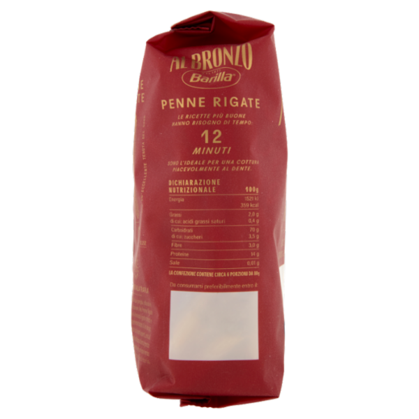 Barilla Al Bronzo Pasta Penne Rigate 500g