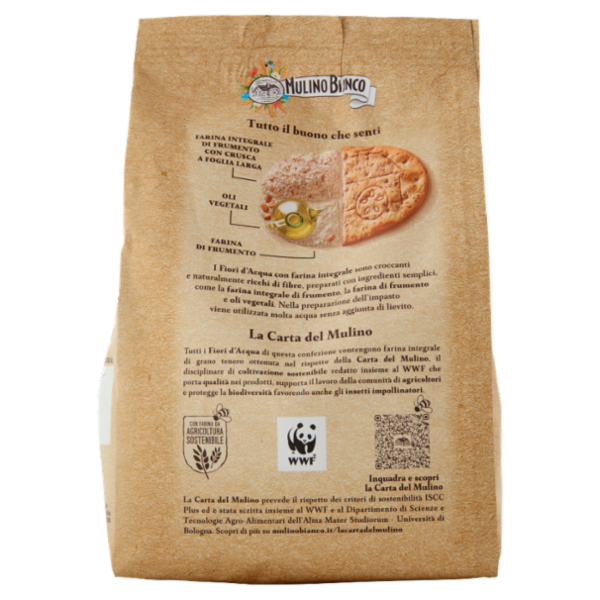 Mulino Bianco Fiori d'Acqua Cracker Integrali Senza Lievito Ricchi di Fibre 250g