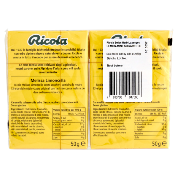 Ricola Melissa Limoncella 2 x 50 g