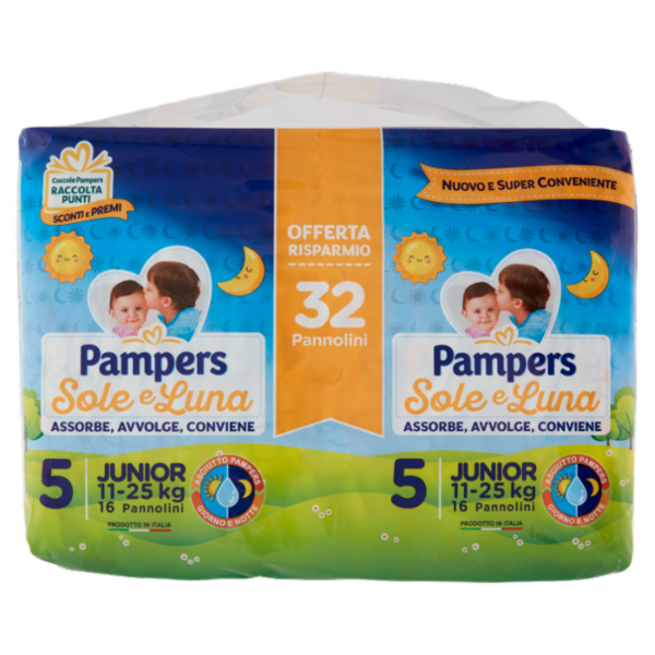 Pampers Sole e Luna 5 Junior 32 pz