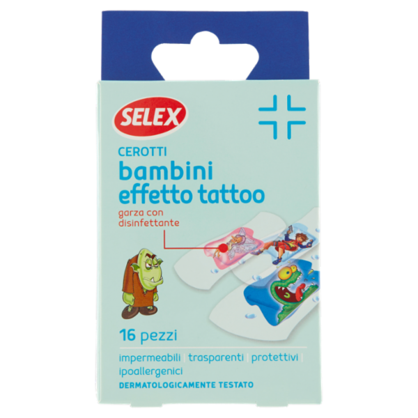 Selex Cerotti per Bambini Effetto Tatoo 2 Formati 16 pezzi