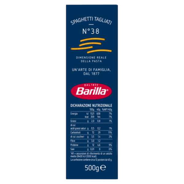 Barilla Pasta Spaghetti Tagliati n.38 500g