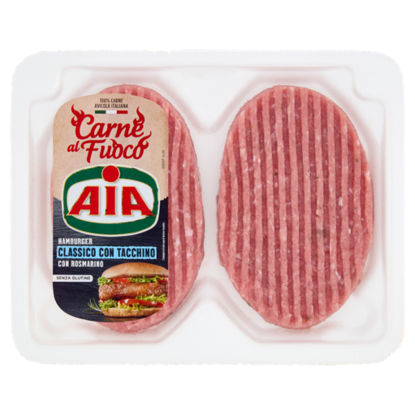 Aia Carne al Fuoco Hamburger Classico con Tacchino con Rosmarino 0,200 kg