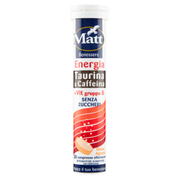 Matt Benessere Energia Taurina & Caffeina +Vit gruppo B 20 compresse effervescenti 80 g