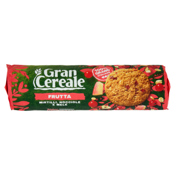 Gran Cereale Frutta Biscotti con Mirtilli Mele e Nocciole Tubo 250g