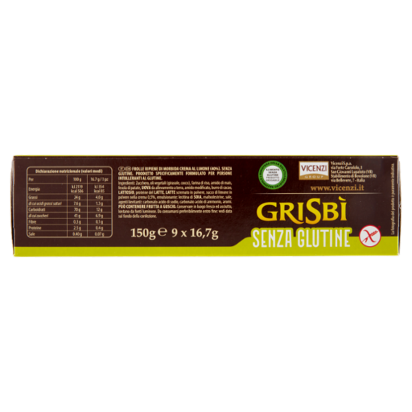 Grisbì Senza Glutine Limone 9 x 16,7 g