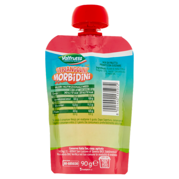 Valfrutta i Triangolini Morbidini Polpa di Mela & Fragola 90 g