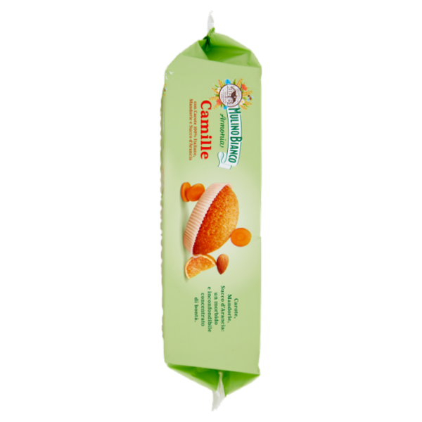 Mulino Bianco Armonia Camille Merenda Ricca di Fibre Carote Mandorle Succo d'Arancia 8 tortine 304g