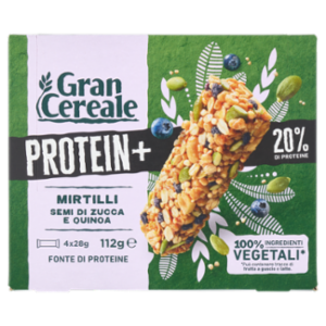 Gran Cereale Barrette Protein+ Mirtilli, Semi Di Zucca e Quinoa 4 Pezzi 112g
