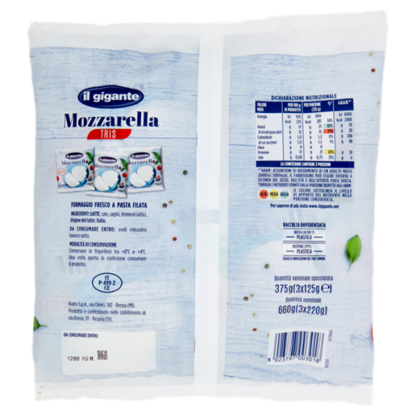 IL GIGANTE Mozzarella Tris 3 x 125 g