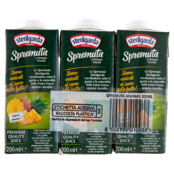 sterilgarda Spremuta di Ananas freschi 3 x 200 ml