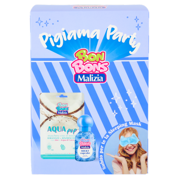 Malizia Bon Bons Pigiama Party Maschera Viso Aqua Pop 25 mL + Eau de Toilette Milky Cupcake 50 mL