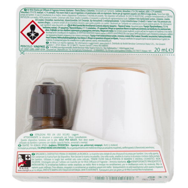 Air Wick Diffusore di Fragranza con oli essenziali Peonia Bianca e Gelsomino 20 mL