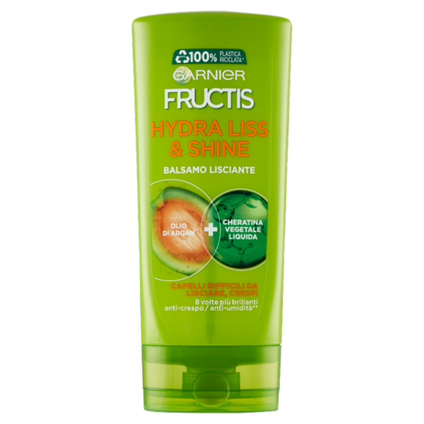 Garnier Balsamo Fructis Hydra Liss & Shine, per Capelli Secchi o Crespi, 200 ml