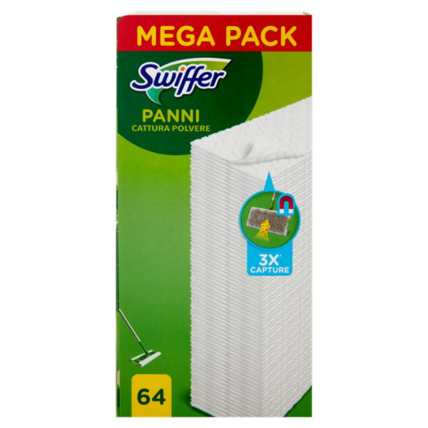 Swiffer Panni Cattura Polvere per Scopa Swiffer - Ricarica 64 Salviette