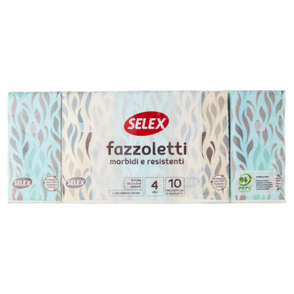 Selex Fazzoletti di Carta 4 Veli 9x10 pacchetti