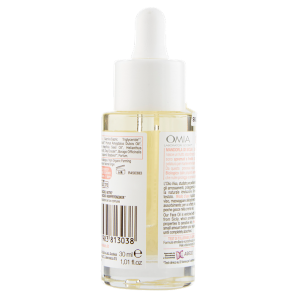 Omia Laboratori Ecobio Olio Viso Pelli Sensibili mandorla di Sicilia Protettivo 30 ml