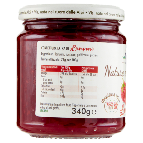 Vis Natura e Tradizione confettura extra Lamponi 340 g