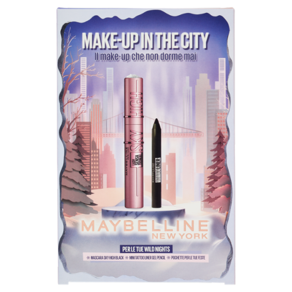 Maybelline New York Make-Up in the City Mascara Sky High + Mini Tattoo Liner Gel Pencil + Pochette