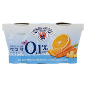 Sterzing Vipiteno 0,1% Grassi Yogurt Magro All'Arancia Carota e Zenzero 2 x 125 g
