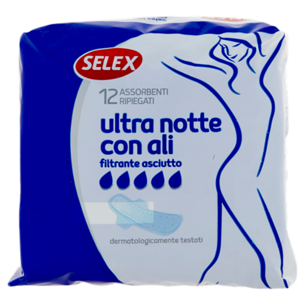Selex Assorbenti Ultra Sottili Notte con Ali in Bustine Singole 12 pezzi