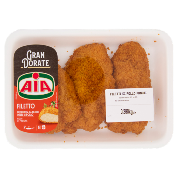 Aia Gran Dorate Filetto Cotoletta da Filetti Interi di Pollo 0,280 kg