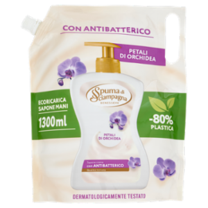 Spuma Di Sciampagna Benessere Sapone Crema Petali Di Orchidea Ecoricarica 1300 Ml