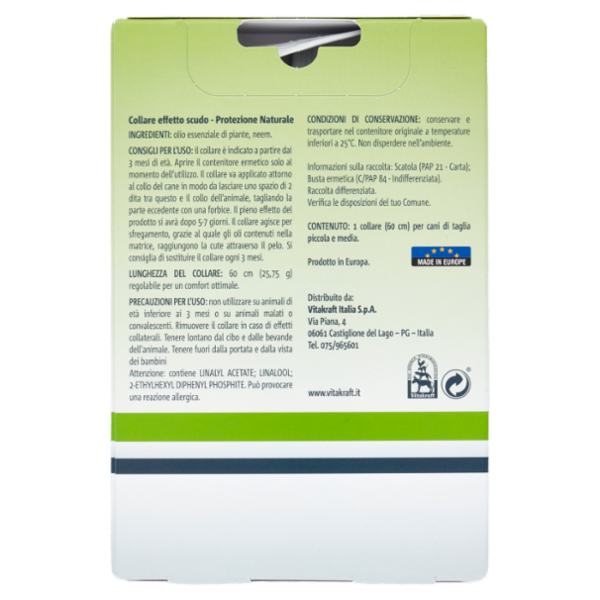 Vitakraft Protezione Naturale Collare Effetto Scudo 60 cm per cani di taglia piccola e media 1 pz