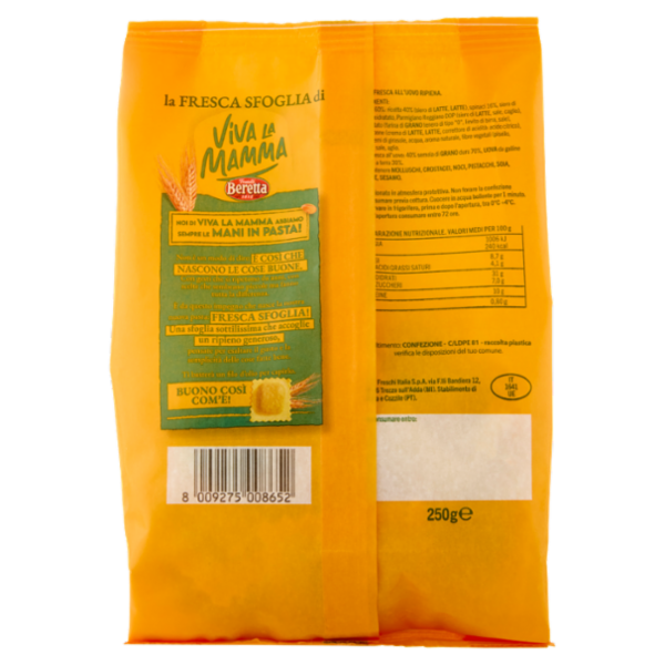 Viva la Mamma la Fresca Sfoglia di Ravioli con Ricotta e Spinaci 250 g