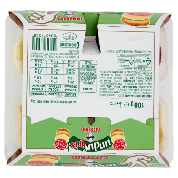 Citterio UnDueTris! Salame con formaggio e Crostini 100 g