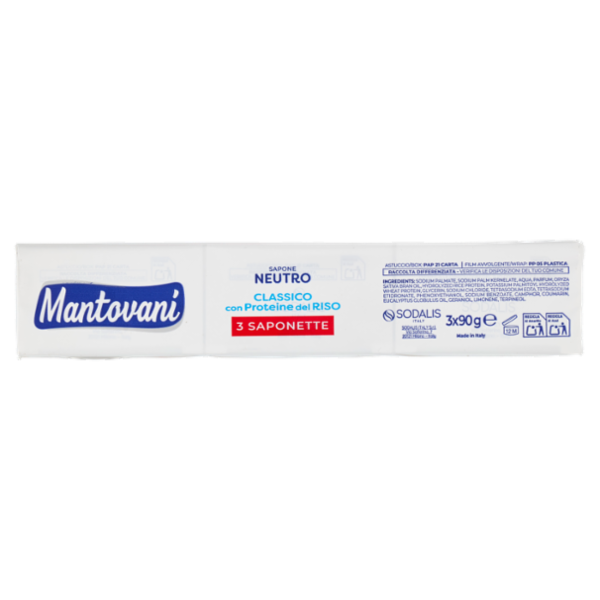 Mantovani Sapone Neutro Classico con Proteine del Riso 3 x 90 g