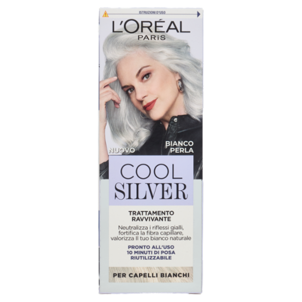L'Oréal Paris Cool Silver Bianco Perla Trattamento Ravvivante, per Capelli Bianchi, 114 ml