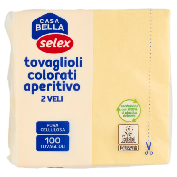 Selex Casa Bella Tovaglioli 2 Veli 25x25 cm Crema 100 pezzi